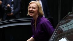 Liz Truss, llegando este lunes a la sede del Partido Conservador, tras anunciarse que es la nueva l�der de los �tories�