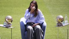 Alexia Putellas, durante su despedida del Barcelona en el Camp Nou.