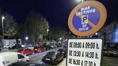 Imagen de archivo de una parada de bus escolar 