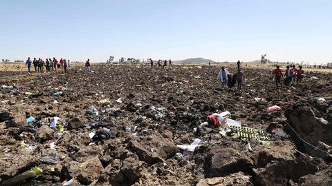 Zona donde cay el Boeing 737 de Ethiopian Airlines