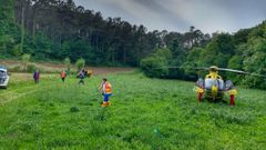 Un helic�ptero traslad� al hombre cuando fue estabilizado