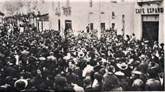 Actos del hermanamiento con A Corua, en 1935, delante del caf-hotel Espaol