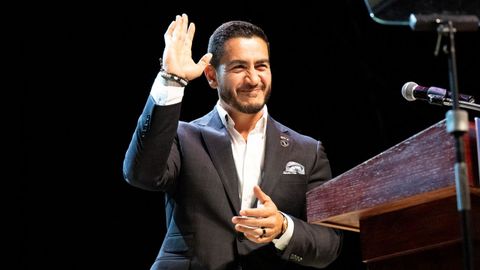 Abdul El-Sayed, este mi�rcoles, en un evento electoral en Detroit.