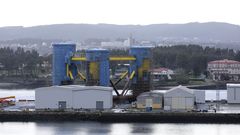 Estructuras de e�lica marina en las instalaciones de Navantia Fene 