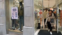 Las tiendas adheridas a la campa�a, como esta de Noia, tienen un cartel
