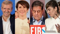 Los candidatos Alfonso Rueda, Ana Pontn, Jos Ramn Gmez Besteiro y Marta Lois, en un momento de la noche electoral