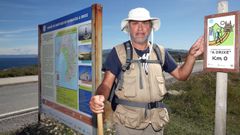Imagen del 2024, de un peregrino en el Camino A Orixe