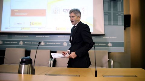 Grande-Marlaska, este lunes, en la presentaci�n del informe de personas desaparecidas en Espa�a en el 2019