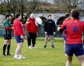 Bryce Bevin, en la jornada de convivencia de ayer.