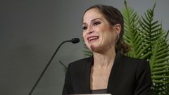 Estefana Unzu, Verdeliss, al recoger el premio de la Asociacin de Entidades Deportivas y de Ocio de Navarra