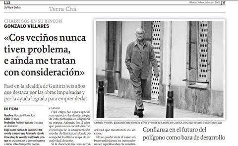 Imagen de una entrevista realizada en 2009 al fallecido Gonzalo Villares