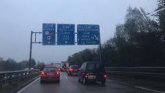 Atasco a la entrada de Oviedo por la Y