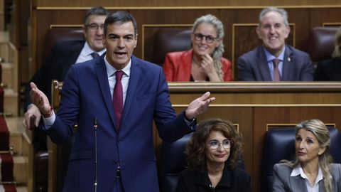 El presidente del Gobierno, Pedro Snchez, en la sesin de control al Ejecutivo celebrada el pasado mircoles en el Congreso