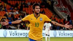 Neymar, con la selecci�n de Brasil