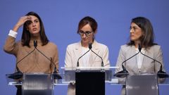 Rita Maestre, Mnica Garca y Manuela Bergerot, ayer en el Espacio Downtown de Madrid.