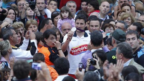 Los integrantes del Club de Remo R�a de Ald�n siguieron con atenci�n su carrera de Londres. 