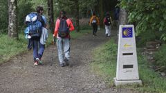 Imagen de peregrinos llegando a Santiago de Compostela
