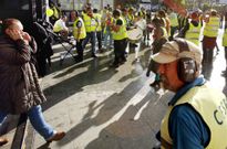 Imagen de una protesta de la plantilla pidiendo garant�as de empleo en noviembre pasado. 