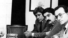Luis Jueguen Vilas, Jos Manuel Vilas, asesinado en Benavente, y Pablo Vioque, en una reunin de la Cmara de Comercio de Vilagarca en 1992