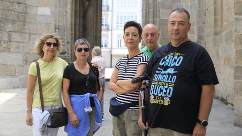 Un grupo de amigos de Madrid y Barcelona que vinieron a Lugo por primera vez