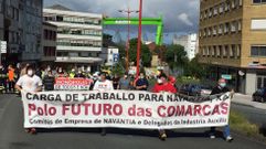 Trabajadores de Ferrol y Fene compartieron marcha cortando el tr�fico en algunos tramos de las principales v�as de la zona 