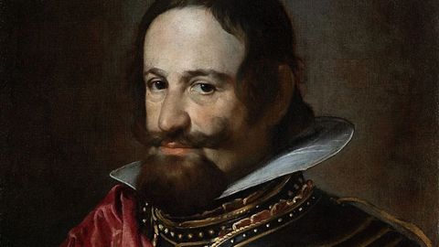Detalle del retrato del conde-duque de Olivares atribuido a Vel&aacute;zquez por Salvador Salort-Pons