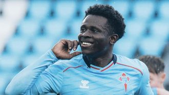 El jugador del Celta Fortuna Berdnard Somuah, en un partido de la presente temporada.