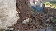 Imagen de la zona que se derrumb� en Oseiro.