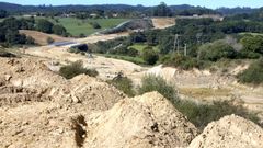 Obras de esta semana de octubre en la A-54 donde se puede ver cmo an faltan desmontes por realizar