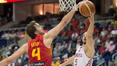 Im�genes del claro triunfo de Espa�a en el Eurobasket