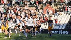 Frustraci�n en el primer gol del M�rida.