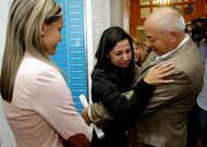 Numerosos vecinos apoyaron a Gacio antes y despu�s de anunciar su dimisi�n.