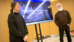 La concejala de Promocin Econmica de Pontevedra, Anabel Gulas, y el funcionario Miguel Lpez, este lunes en el Concello, donde presentaron la Oficina do Cinema