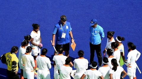 Entrenamiento de la selecci�n india de hockey sobre hierba.