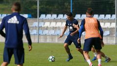 Saul Berjon Real Oviedo Requexon.Saul Berjon, durante el entrenamiento en El Requexon
