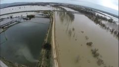 El impresionante desbordamiento del Ebro, visto desde el aire