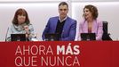 Cristina Narbona, Pedro S�nchez y Mar�a Jes�s Montero, en la reuni�n de la comisi�n ejecutiva federal del PSOE.