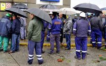 Imagen de archivo de una protesta de los trabajadores de Atenasa en las puertas de Navantia. 