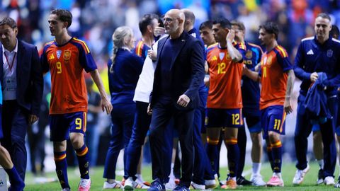 De la Fuente, durante el &uacute;ltimo amistoso de Espa&ntilde;a antes del Mundial.