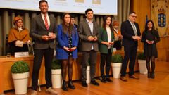 Parte de los galardonados con los premios extraordinarios de doctorado en la celebraci�n de San Tom� de Aquino en la Universidad de Vigo. 