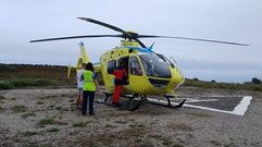 El helic�ptero que evacu� a la ni�a en la isla de Ons.
