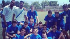 Gir�ldez, con los cadetes del Porri�o a los que dirig�a hace m�s de una d�cada.