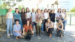 Gelis Nebril, con flores y rodeada en su despedida por el equipo del colegio Juan de L�ngara