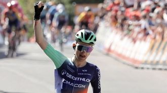 El ciclista franc�s Paul Seixas, durante una prueba.