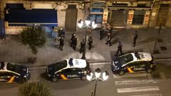 Foto de archivo de una intervencin policial por una pelea en una calle de Vigo.