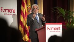 Josep S�nchez Llibre, tras ser reelegido presidente de Fomento del Treball
