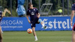 Diego G�mez en un entrenamiento este verano con el Deportivo