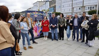 Inauguraci�n de la exposici�n en Viveiro con Anxo Lorenzo y la alcaldesa Mari�a Gueimunde, entre otros invitados