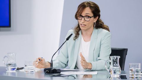 La ministra de Sanidad, M�nica Garc�a, durante la rueda de prensa tras el Consejo de Ministros