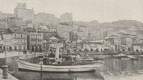 Imagen del puerto de O Berb�s en la segunda d�cada del siglo XX